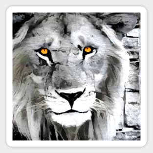 Lion Black and White Spray Paint Wall Magnet